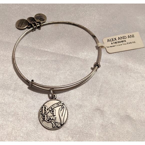 ALEX AND ANI Because I Love You Expandable Bangle Bracelet Rafaelian Silver 2015 - Picture 1 of 8